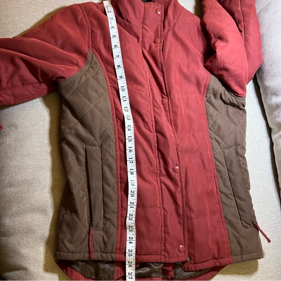 Outback Trading Co Western / Ranch Coat  Womens Small Red/ Brown Zip Up Snap - Picture 13 of 14